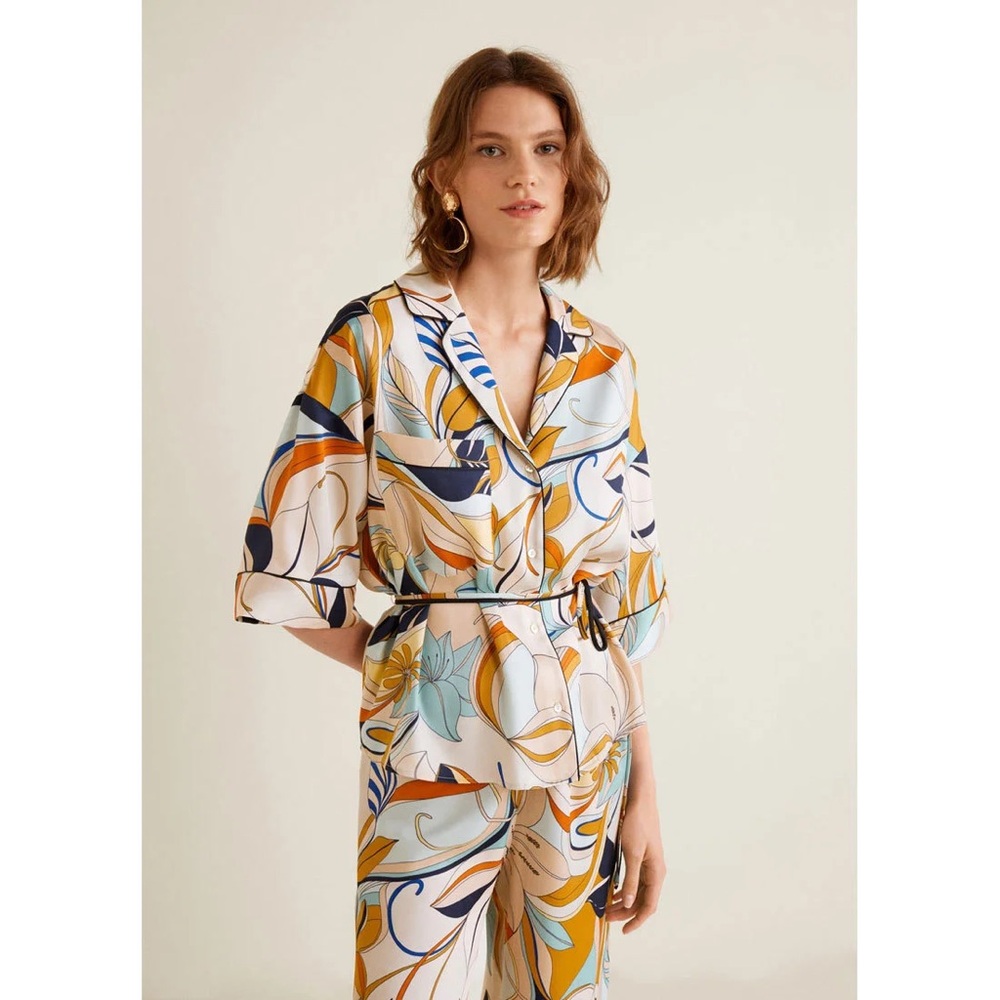 Mango Multicolor Floral Blouse